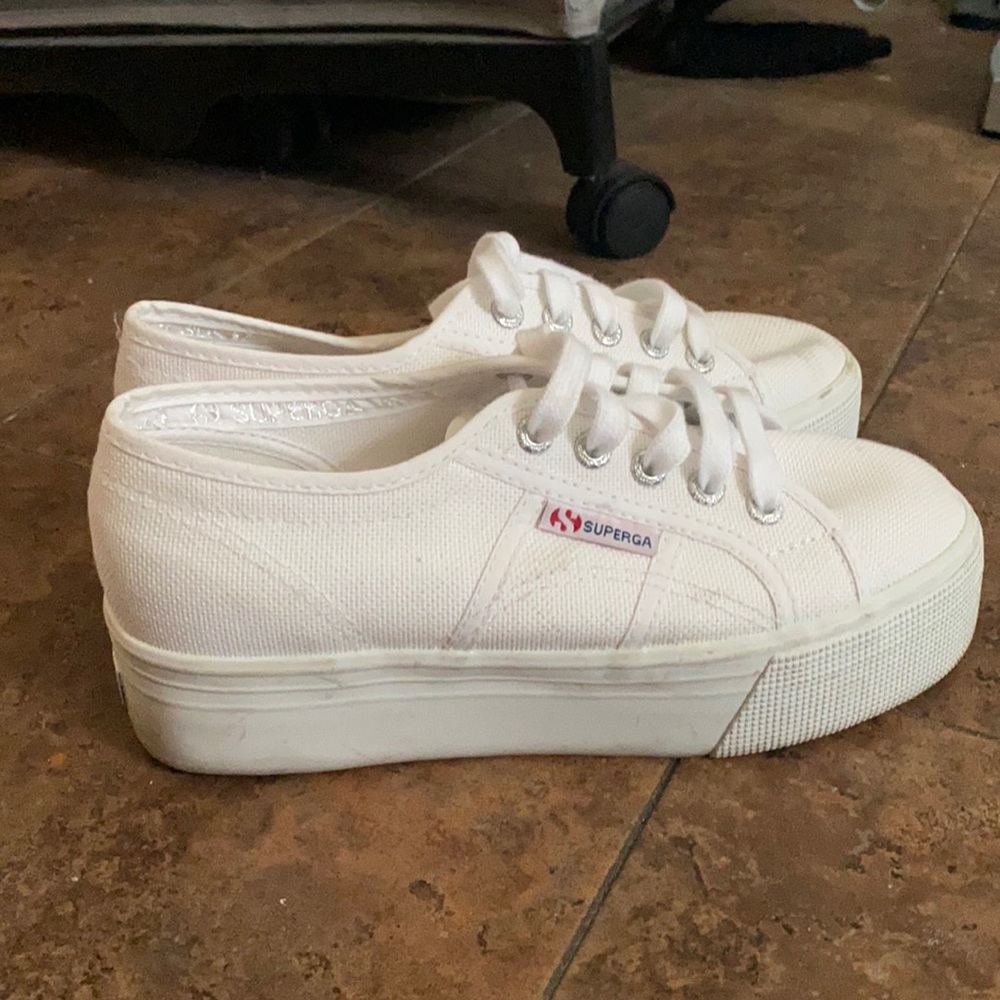 White superga platform sneakers